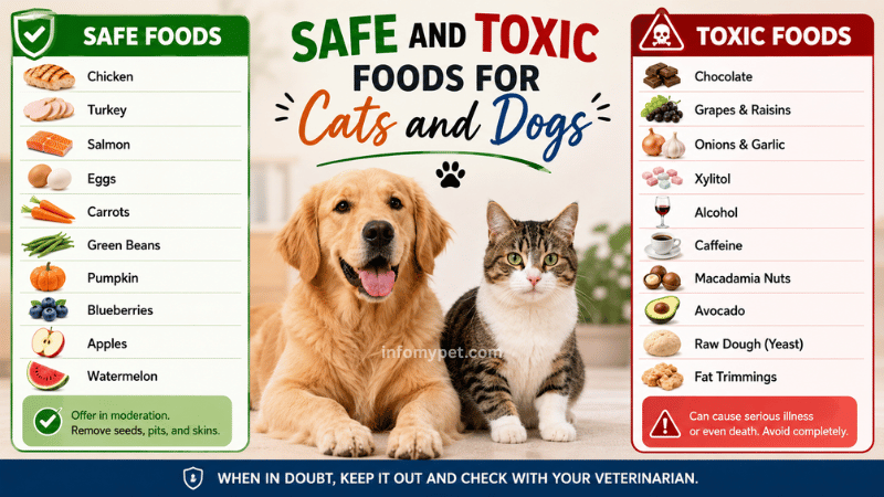 Safe and Toxic Foods for Cats and Dogs